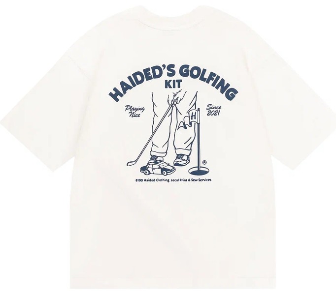 Футболка GOLFING KIT RLXD HW TEE ecru белая