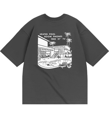 Футболка HEATED POOL RLXD FIRM TEE shadow.grey серая 