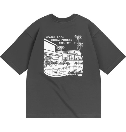 Футболка HEATED POOL RLXD FIRM TEE shadow.grey серая 