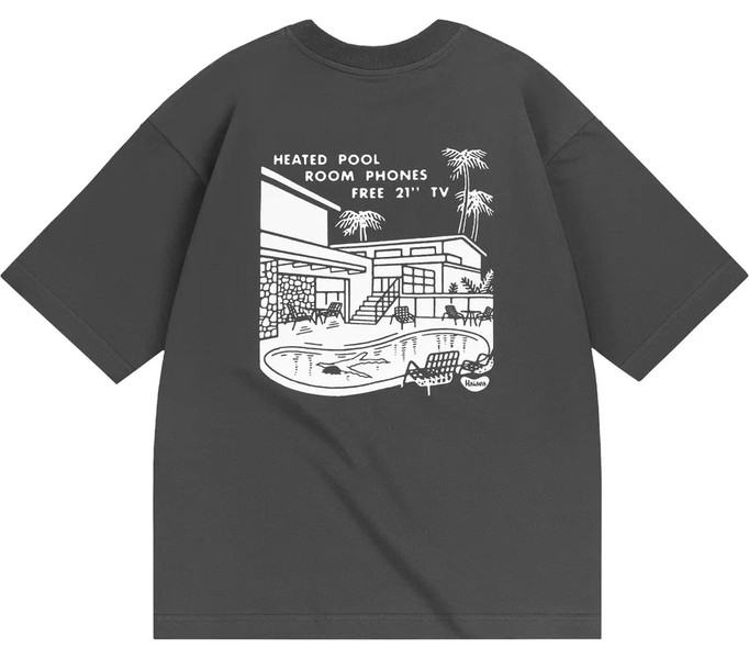Футболка HEATED POOL RLXD FIRM TEE shadow.grey серая 