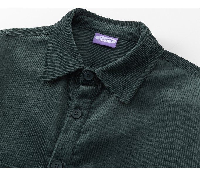 Рубашка YMKASHIX Velvet Button темно-изумрудная