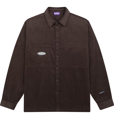 Рубашка YMKASHIX Velvet Button т.-коричневая