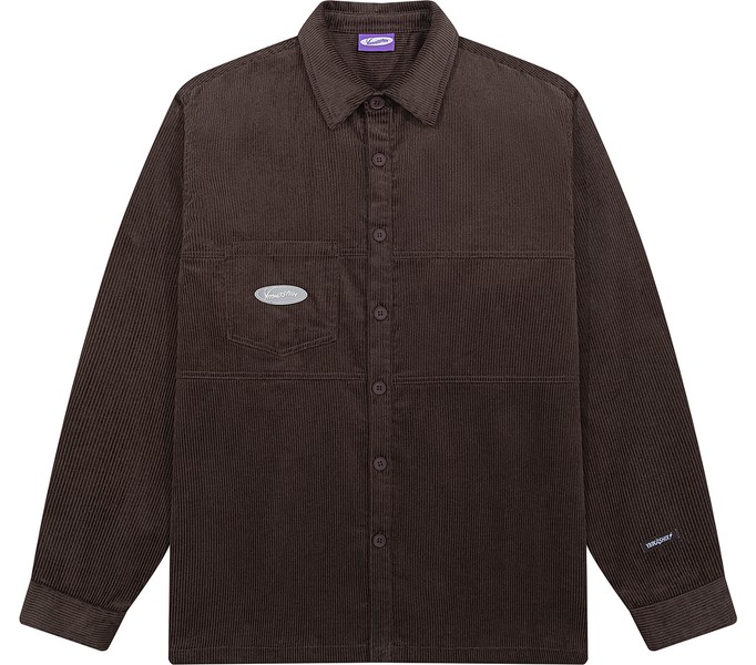 Рубашка YMKASHIX Velvet Button т.-коричневая