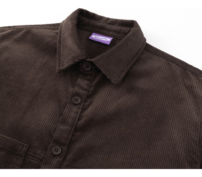Рубашка YMKASHIX Velvet Button т.-коричневая