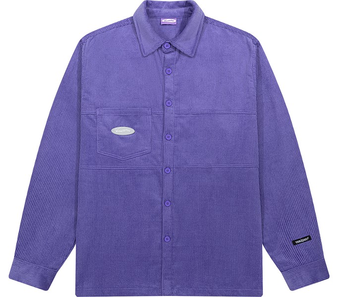 Рубашка YMKASHIX Velvet Button фиолетовая