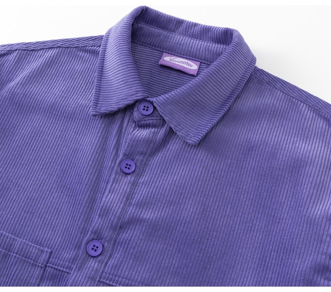Рубашка YMKASHIX Velvet Button фиолетовая