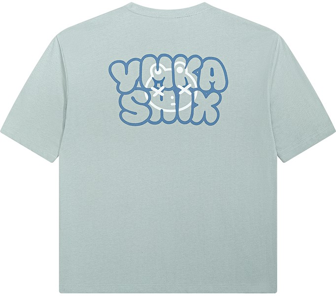 Футболка YMKASHIX Logo Face серо-зеленый
