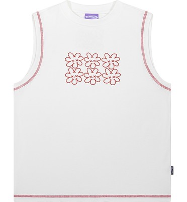 Майка YMKASHIX face flower белый