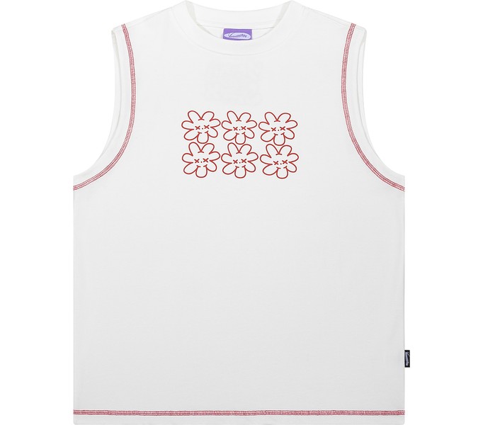 Майка YMKASHIX face flower белый