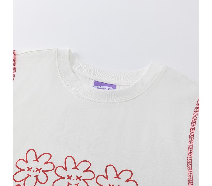 Майка YMKASHIX face flower белый