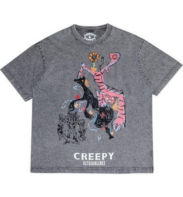 Футболка Creepy лошадка серый