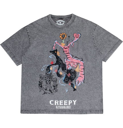 Футболка Creepy лошадка серый
