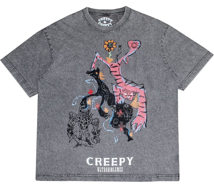 Футболка Creepy лошадка серый
