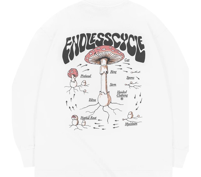 ENDLESS CYCLE RLXD HW LS TEE white лонгслив