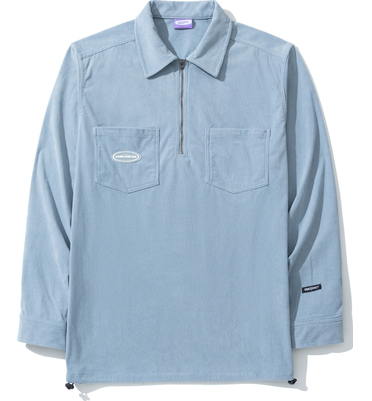 Рубашка YMKASHIX velvet пыльно-голубой